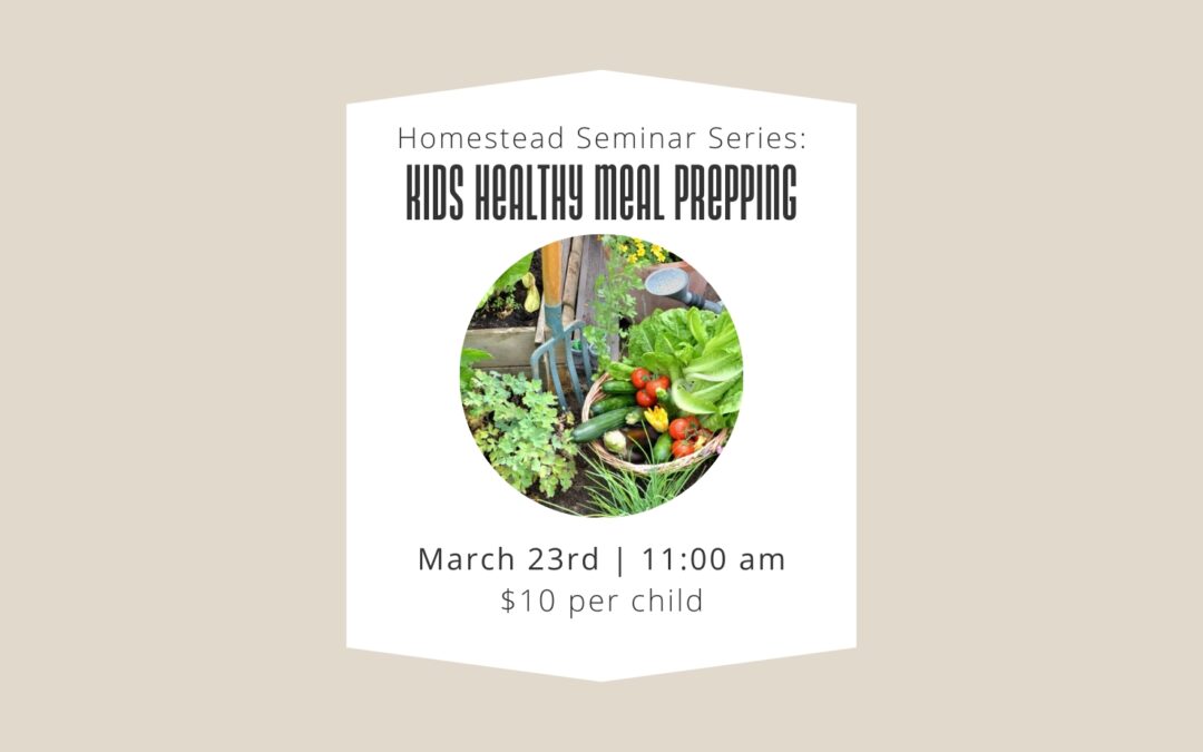 3/23 Homesteading Seminar Series: Kids Healthy Meal Prepping